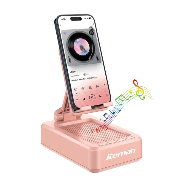 Pink Adjustable Bluetooth Speaker Stand for iPhone and Android