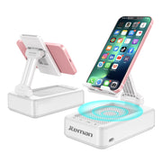 White Bluetooth Phone Holder Stand with HD Speaker