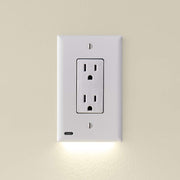 Soft, energy-efficient LED night light built into SnapPower GuideLight wall plate.