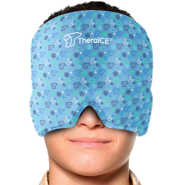 TheraICE migraine relief cap with 360° cooling compression therapy, Original Junior Blue