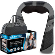 RESTECK Shiatsu neck and back massager with heat, portable design for pain relief.