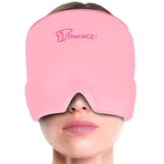 Soft gel TheraICE headache cap for stress and migraine relief, pink.