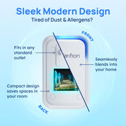 Small and lightweight Clarifion air purifier for dust and odors