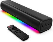 Rythflo 16-inch Bluetooth sound bar with LED lights and remote control