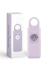 Hootie personal safety alarm keychain with 130dB siren and strobe light, pink.