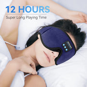 Sleep mask with 12-hour battery life, memory foam, and built-in Bluetooth speakers.