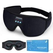 Black wireless sleep mask with ultra-thin stereo speakers and Bluetooth 5.0.