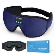 Blue Bluetooth eye mask for sleeping with ergonomic 3D design and noise isolation.