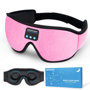 Pink Bluetooth sleep mask with built-in speakers and memory foam for side sleepers.