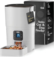 Smart automatic pet feeder with LCD display, portion control, and voice recording