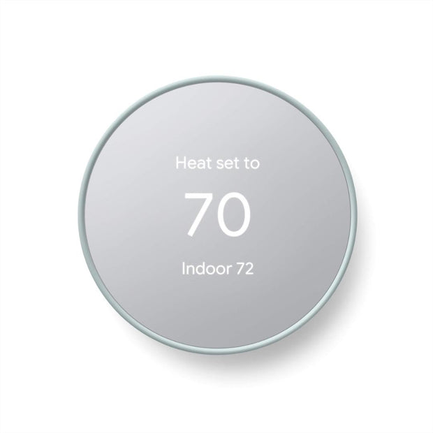 Smart thermostat with WiFi control and energy-saving scheduling features, snow.