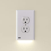 SnapPower GuideLight 2 wall plate with built-in LED night light for duplex, decor, and GFCI outlets.