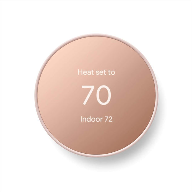 Smart thermostat with WiFi control and energy-saving scheduling features, sand.